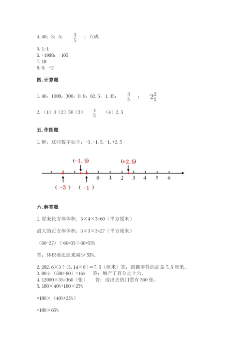 北师大版小学六年级下册数学期末检测试题附答案.docx