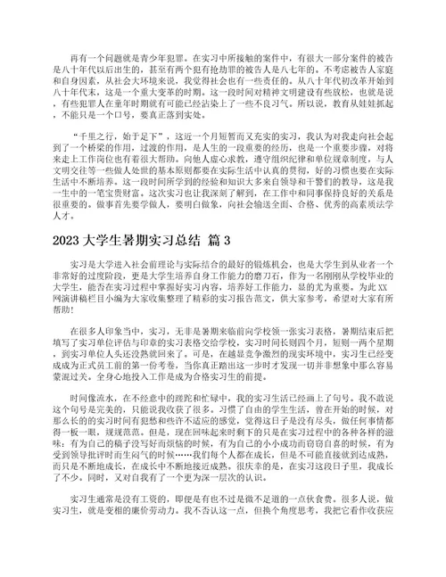 2023大学生暑期实习总结