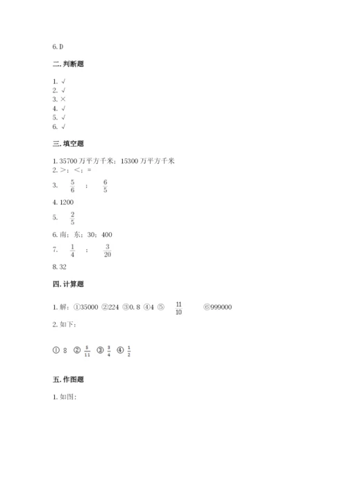 人教版六年级上册数学期中测试卷精品（全国通用）.docx
