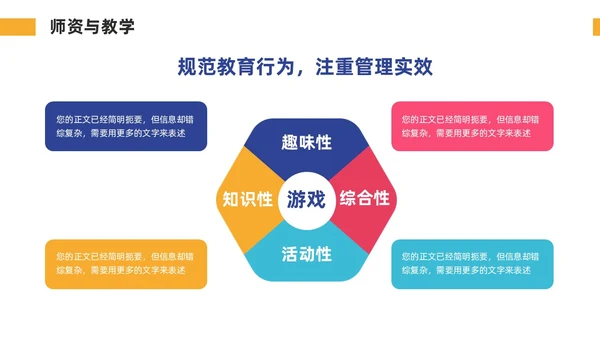 多彩简约幼儿园工作汇报总结PPT模板