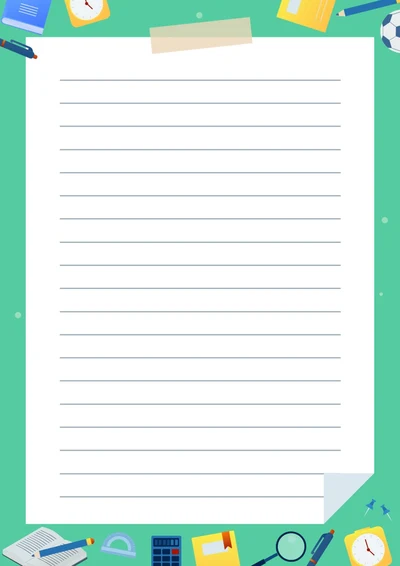 可爱卡通风格信纸学习纸