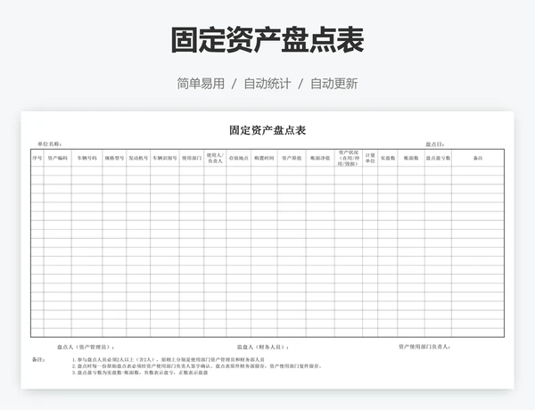 固定资产盘点表