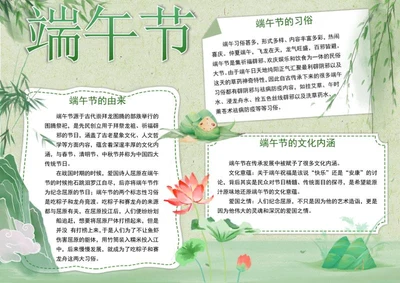 端午节科普手抄报word模板