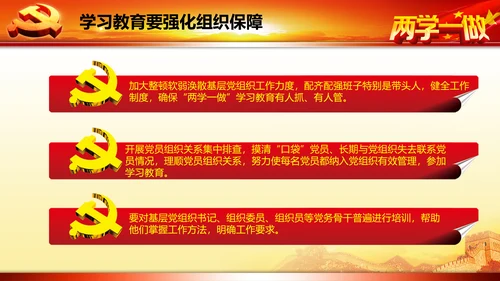 开展落实两学一做学习教育PPT模板