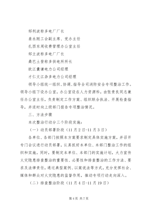 青玉电司消防安全专项整治活动方案-消防安全专项整治活动方案.docx