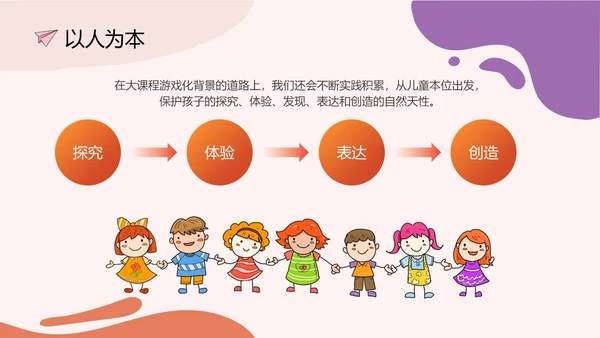 简约橘红色幼儿园班级环境创设PPT