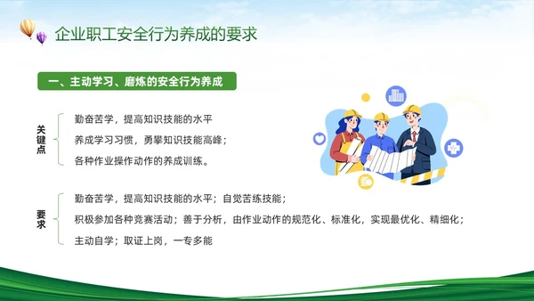 绿色简约反三违安全教育培训PPT模板宣传PPT动态PPT安全培训
