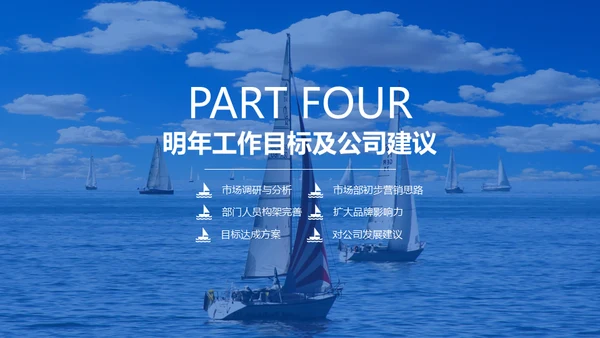 扬帆起航成就梦想市场部年终总结通用PPT模板