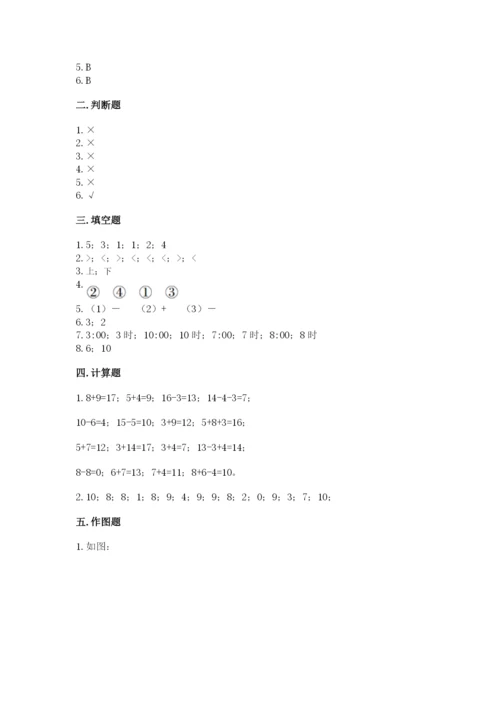 小学数学一年级上册期末测试卷含完整答案（考点梳理）.docx