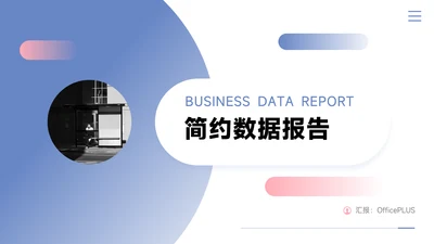 红蓝双色简洁简约数据报告PPT模板