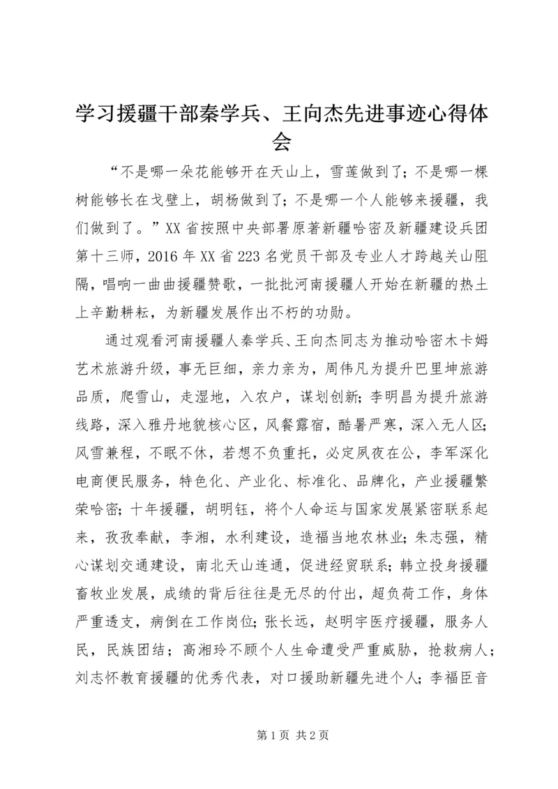 学习援疆干部秦学兵、王向杰先进事迹心得体会.docx