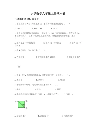 小学数学六年级上册期末卷附完整答案（考点梳理）.docx