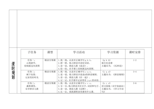 【新教材】统编版语文一上第三单元 整体备课教学设计