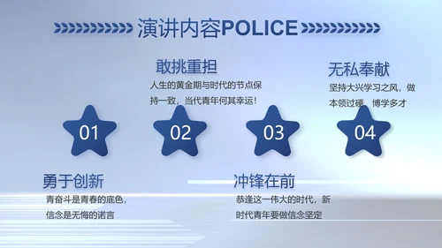 蓝色大气公安警察工作汇报动态PPT