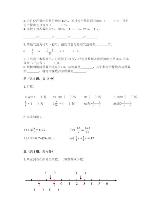 小学毕业班数学检测卷附参考答案（实用）.docx