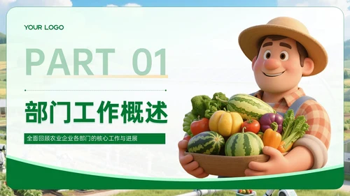 绿色农业企业部门汇报会议PPT模板