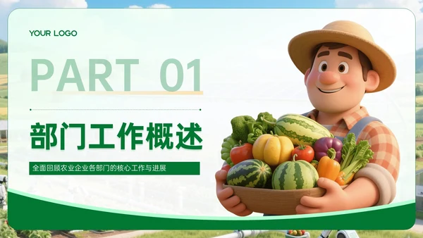 绿色农业企业部门汇报会议PPT模板
