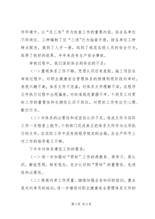 安全生产管理体系建立运行情况汇报 (5).docx