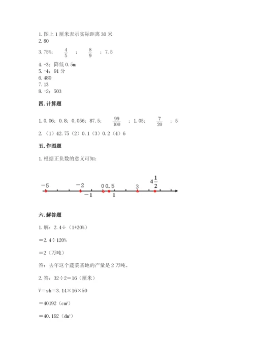 人教版六年级下册数学期末测试卷及答案（考点梳理）.docx