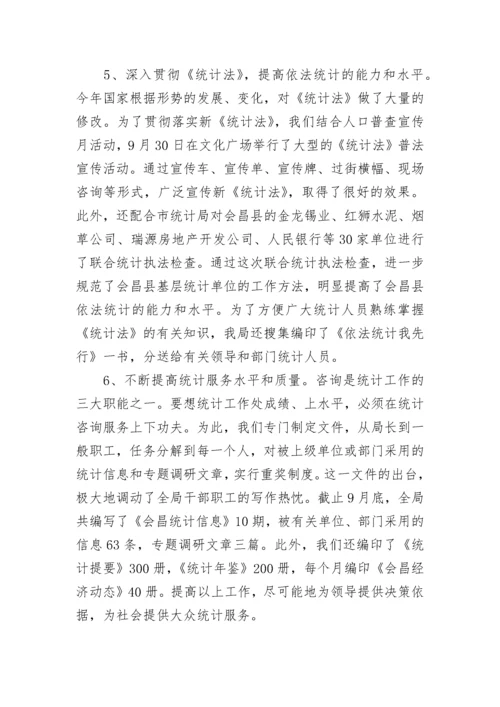 2023年统计局个人工作总结.docx