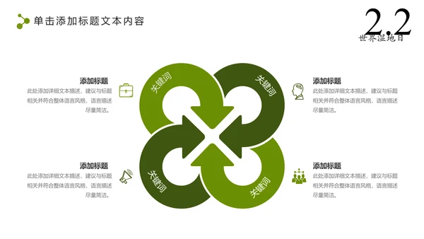 清新简约世界湿地森林日绿色环保PPT模板