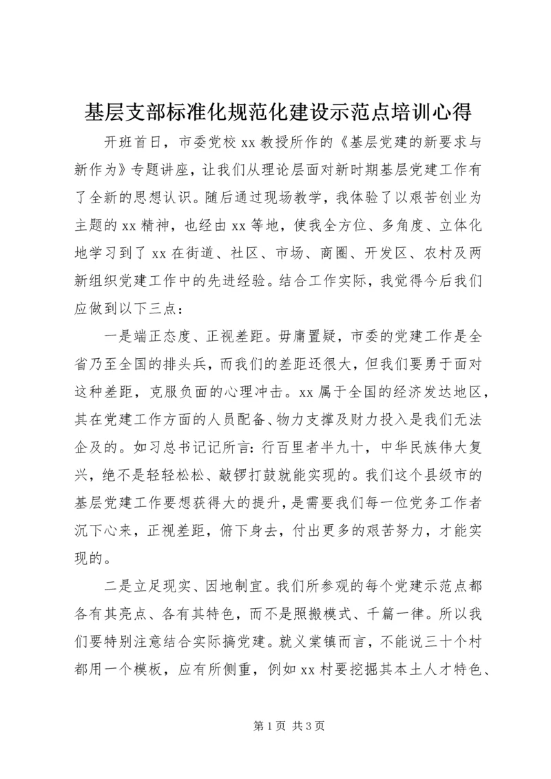 基层支部标准化规范化建设示范点培训心得.docx