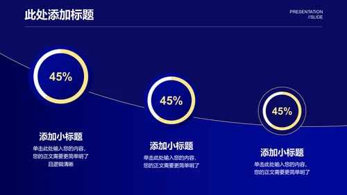 蓝黄色简约商务通用演示PPT模板