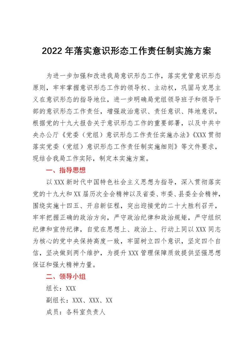 2022年落实意识形态工作责任制实施方案.docx