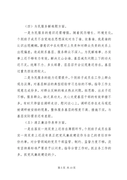 班子主题教育专题检视剖析情况汇报.docx