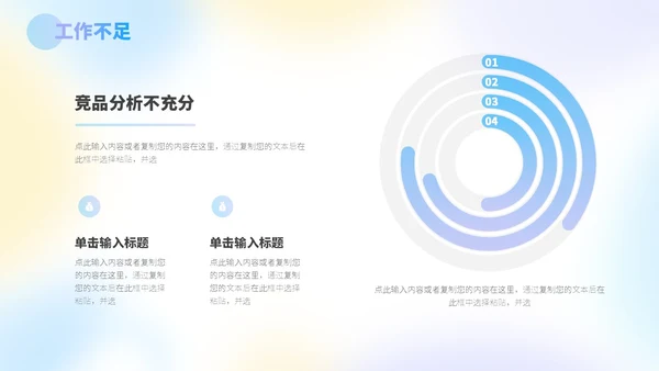 三色蓝紫黄弥散风运营工作总结PPT模板