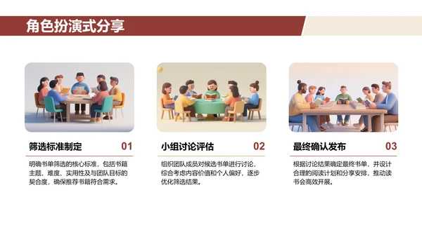 棕色3D风团队读书分享会PPT模板