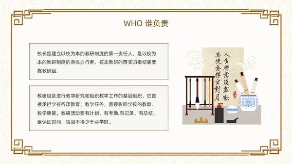 棕色古风如何打造高效教研团队PPT模板