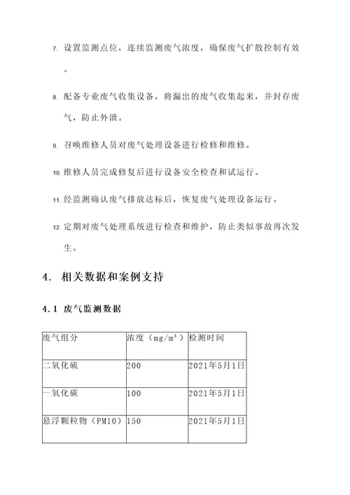 废气处理事故现场处置方案