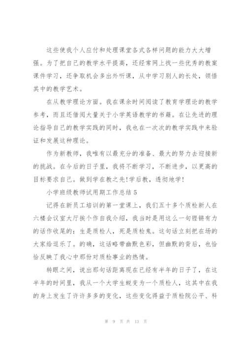 小学班级教师试用期工作总结.docx