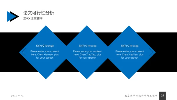 蓝色简约毕业答辩通用PPT模版