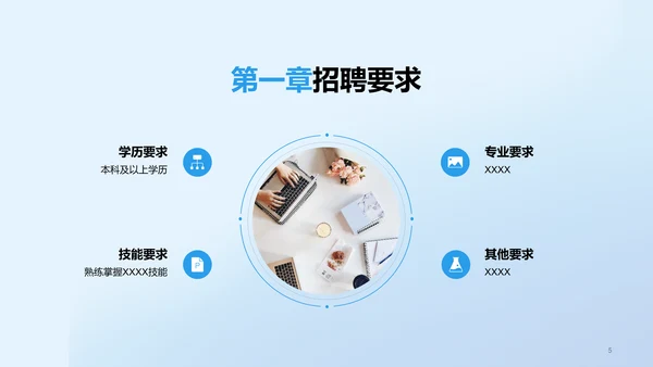 蓝色简约扁平渐变春季校园招聘多岗位宣讲PPT