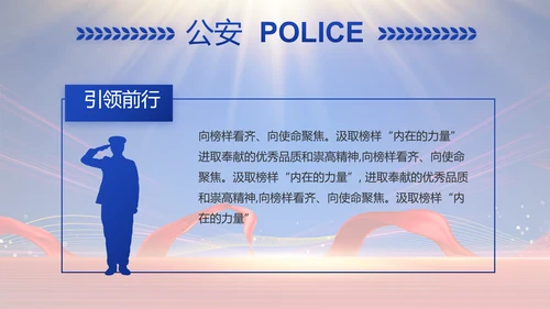 蓝色大气公安民警年终述职报告动态PPT模板
