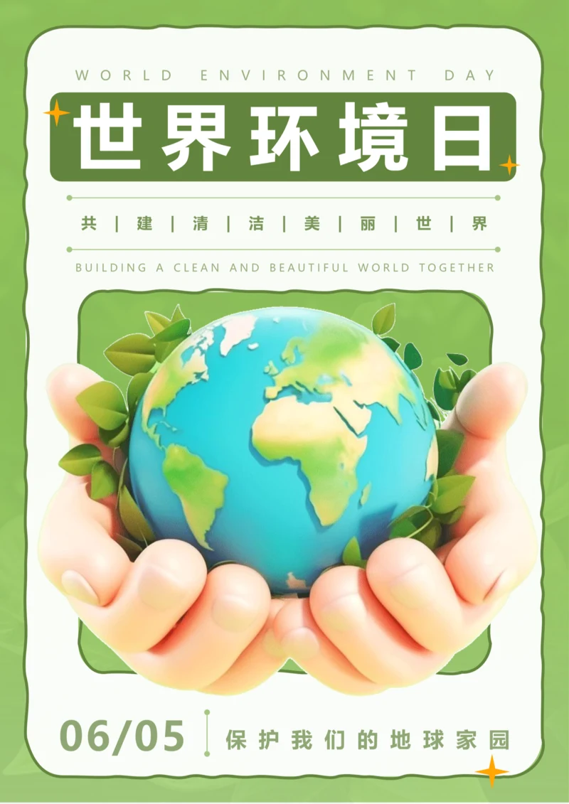 3D风世界环境日海报