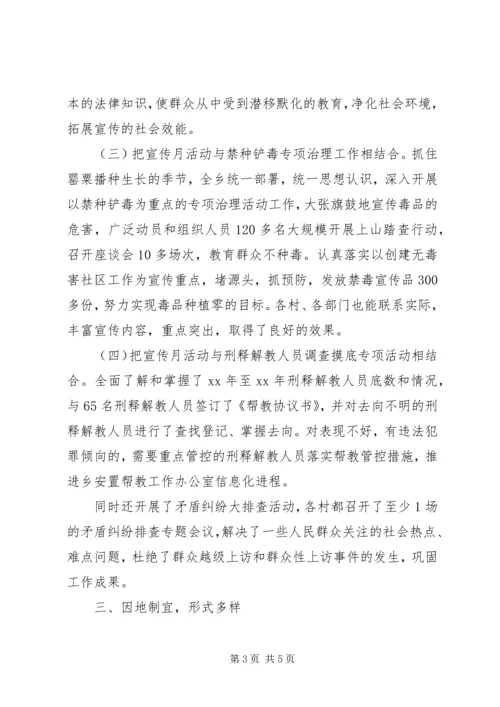 乡镇社会综治宣传月活动总结.docx