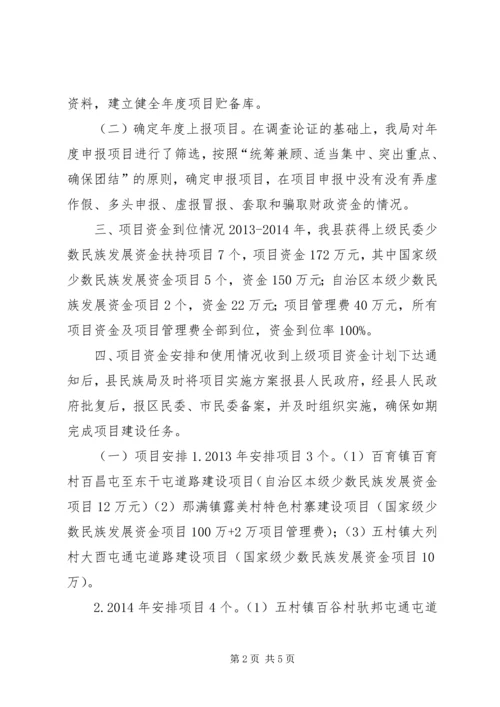 县民族局涉农资金使用自查情况报告.docx