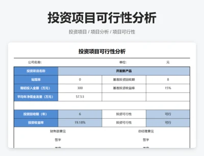 投资项目可行性分析