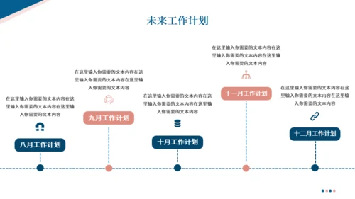 简约蓝粉色系工作汇报总结模板