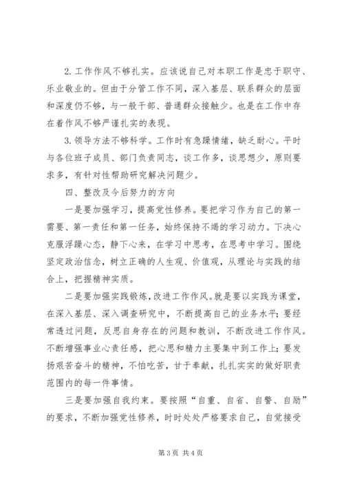 保持纯洁性民主生活会剖析材料.docx