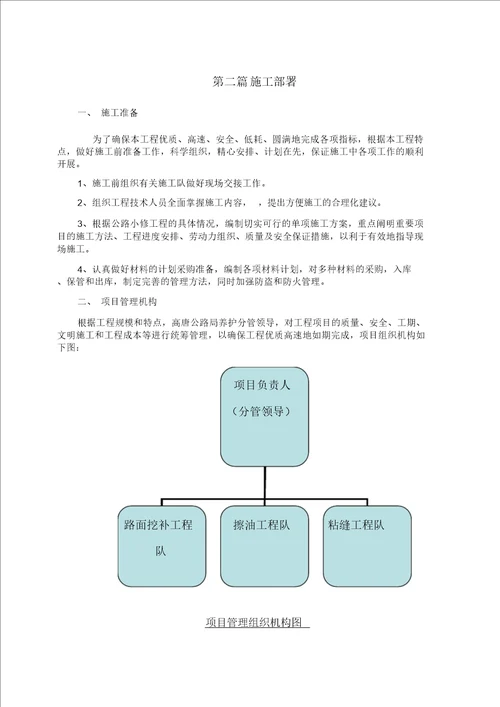 1路面工程小修施工组织设计