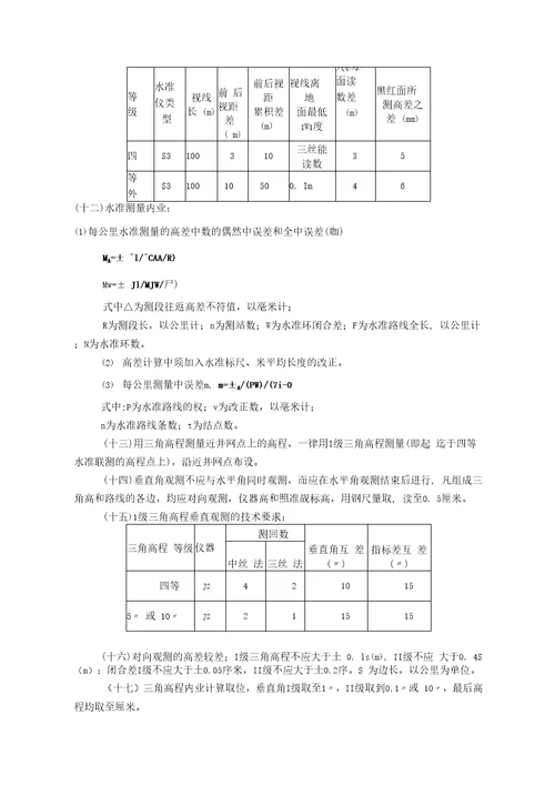 矿山测量专业技术标准