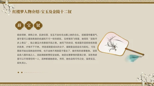 褐色复古中国风中国四大名著之红楼梦人物介绍PPT