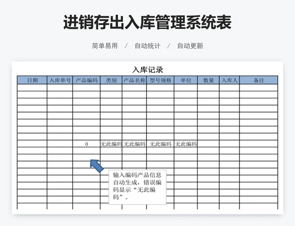 进销存出入库管理系统表