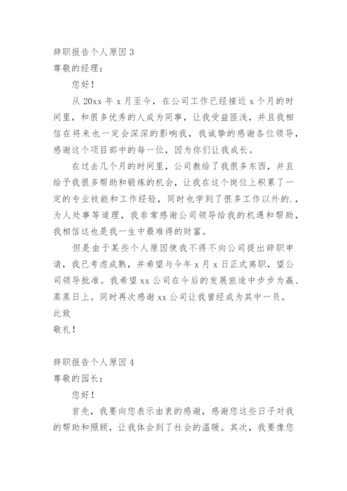 辞职报告个人原因.docx