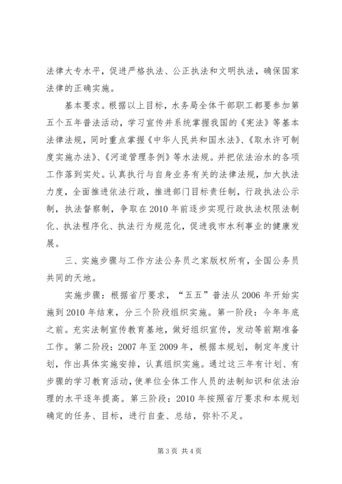 某水务局五五普法规划.docx