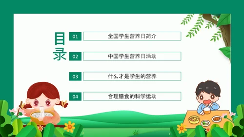 学生营养日活动及营养知识PPT模板